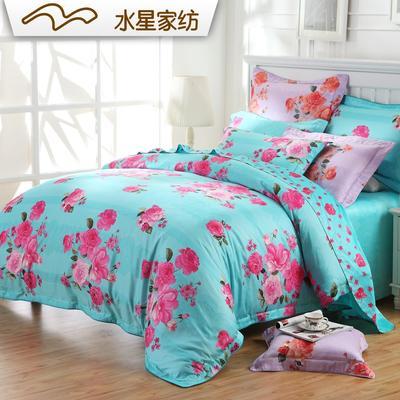 水星家紡長絨棉緞紋印花四件套106669 高品質(zhì)家紡用品推薦