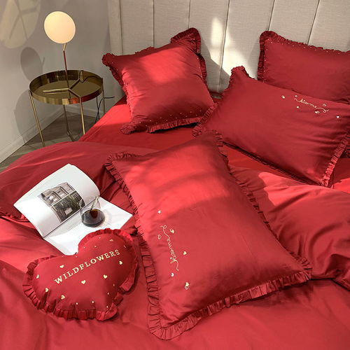 貨牛牛家紡婚慶四件套 長絨棉里的簡約浪漫，紅色歐式新風尚